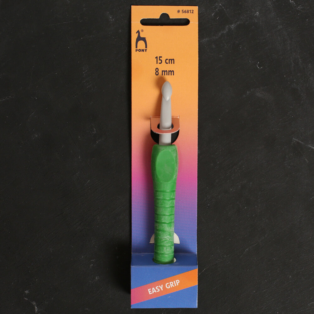 Pony Easy Grip 8 mm 15 cm Yeşil Yumuşak Saplı Yün Tığ - 56812